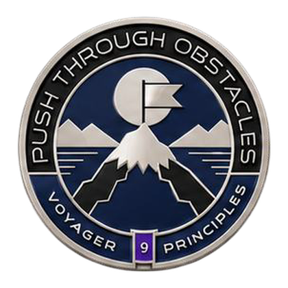 Challenge coin for Push Through Obstacles